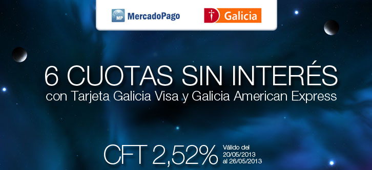 Compr hasta en 6 cuotas sin inters con Tarjetas Galicia Crdito